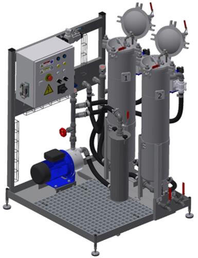 Filtre à poches avec bac d'égouttage
